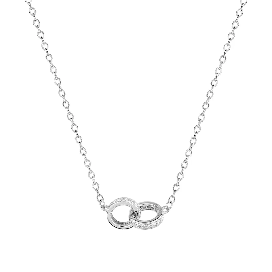Fontenay Paris Rhodium plated necklace with zirconia - FSC372Z45E