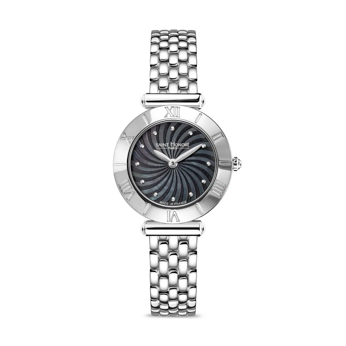 Saint Honore Women's Watch with Black Dial and Steel Bracelet
