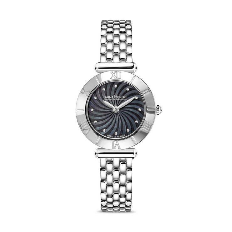Saint Honore Women's Watch with Black Dial and Steel Bracelet