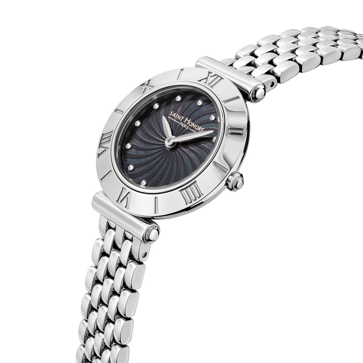 Saint Honore Women's Watch with Black Dial and Steel Bracelet
