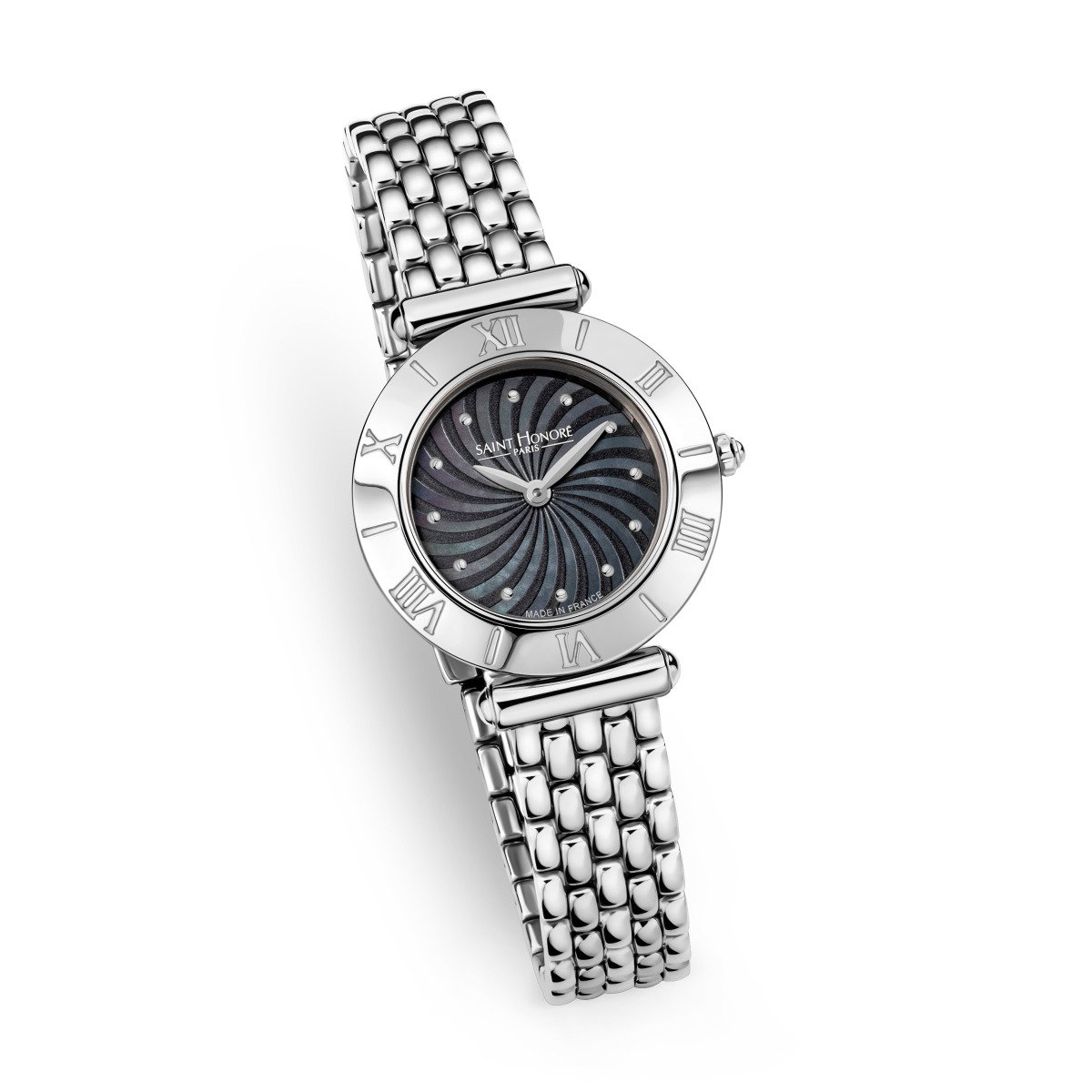 Saint Honore Women's Watch with Black Dial and Steel Bracelet