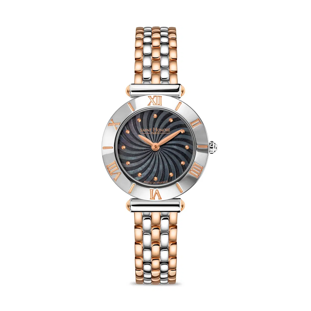 Saint Honore Women's Watch with Black Dial and Rose Gold