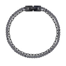 Guy Laroche Luxury Bracelet – Black Steel & Black Crystals