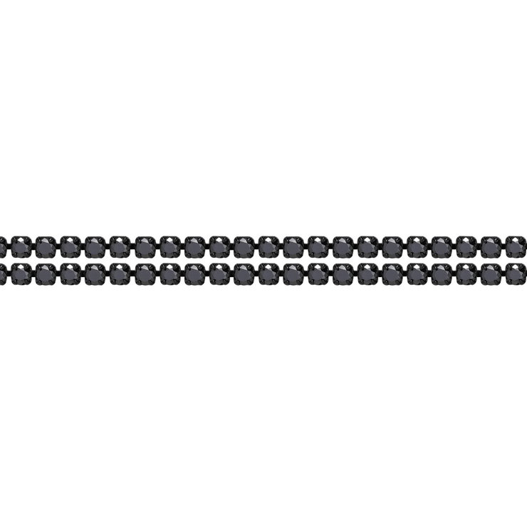 Guy Laroche Luxury Bracelet – Black Steel & Double Black Crystals