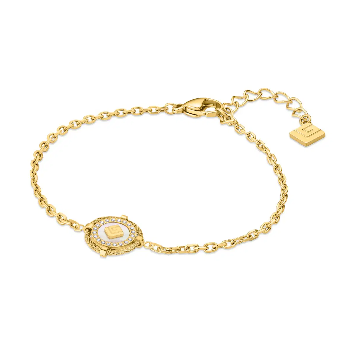 Guy Laroche Luxury Bracelet Gold Steel with Crystals
