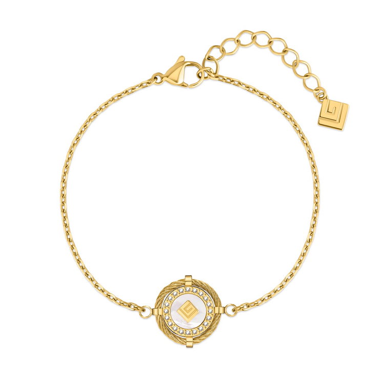 Guy Laroche Luxury Bracelet Gold Steel with Crystals
