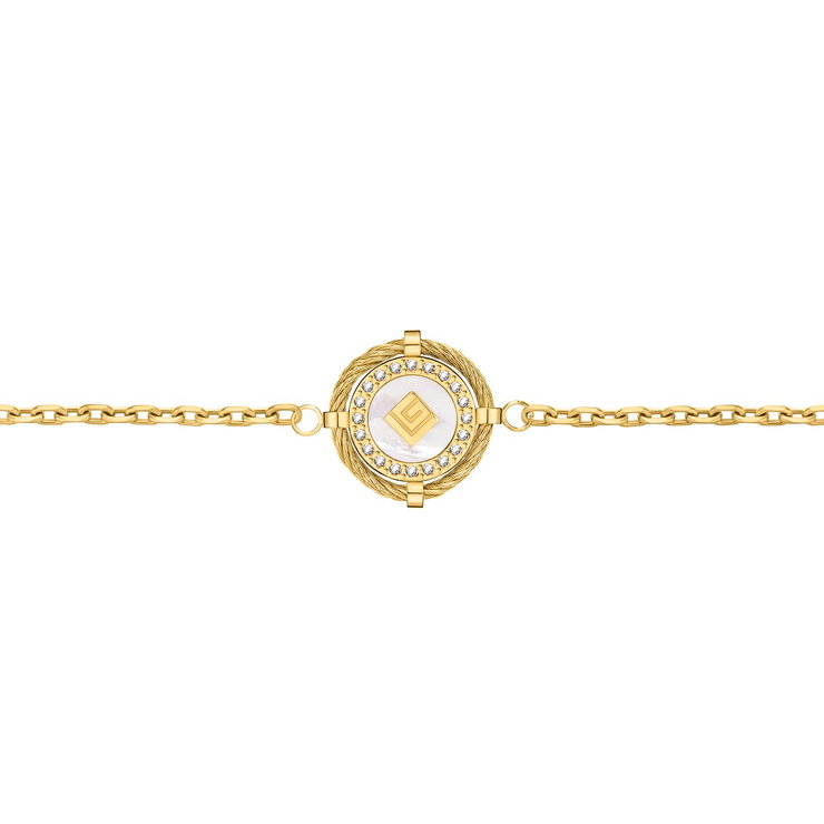 Guy Laroche Luxury Bracelet Gold Steel with Crystals