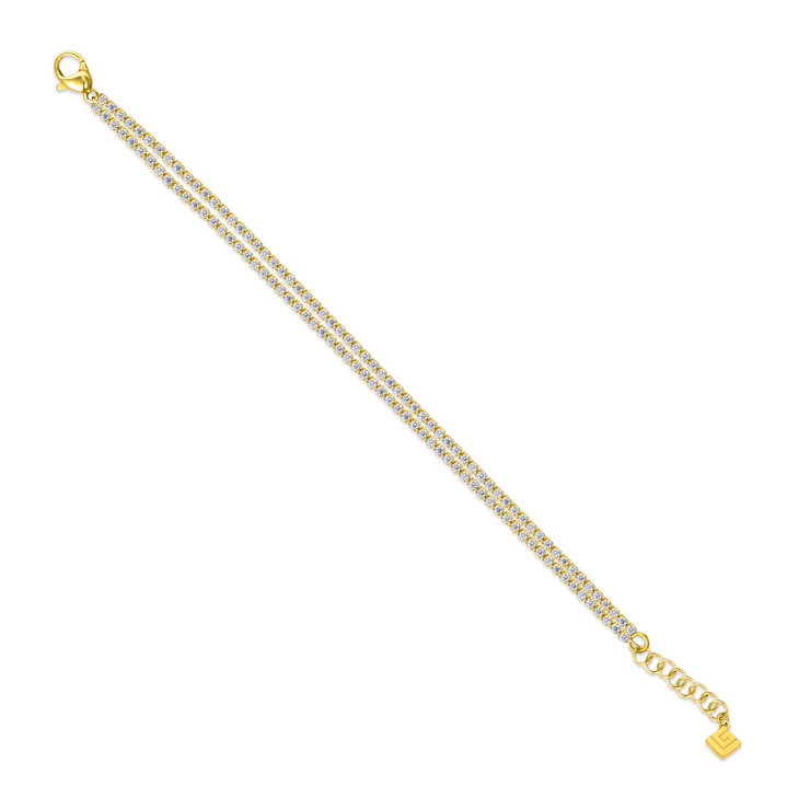 Guy Laroche Luxury Bracelet – Gold Steel & Double Crystal