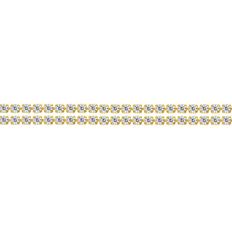 Guy Laroche Luxury Bracelet – Gold Steel & Double Crystal