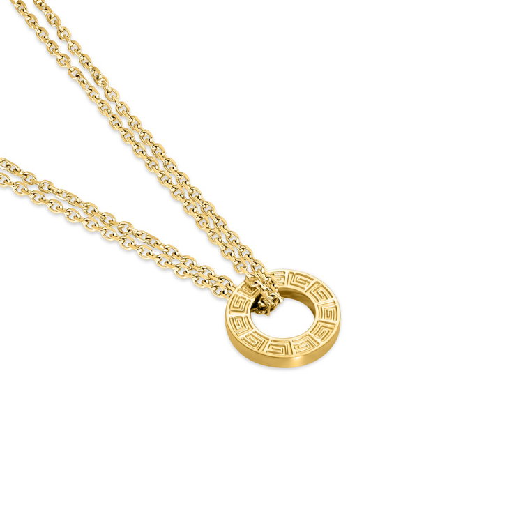 Guy Laroche Gold Double-Layer Necklace & Circular Pendant