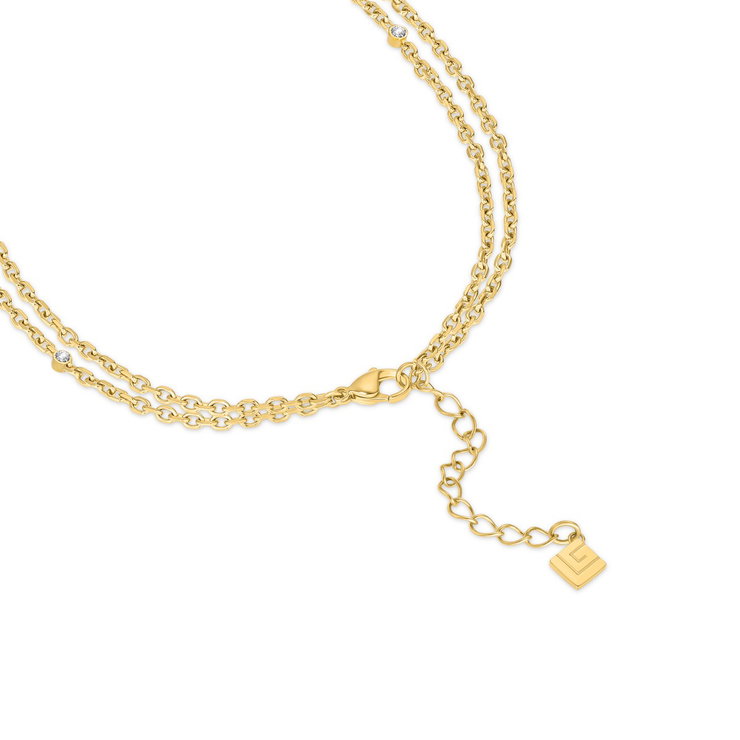 Guy Laroche Gold Double-Layer Necklace & Circular Pendant