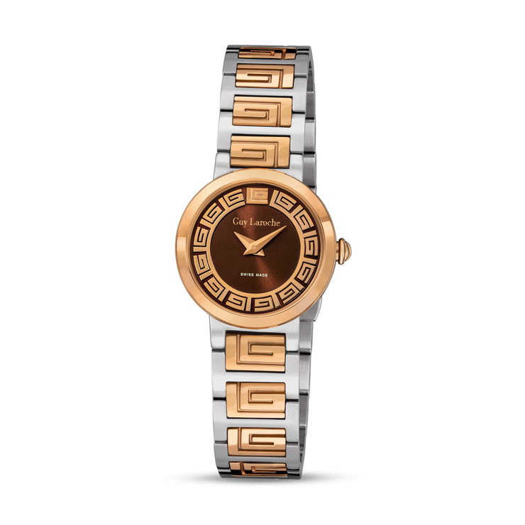 Guy Laroche GLARI ladies watch steel Rose gold - Brown