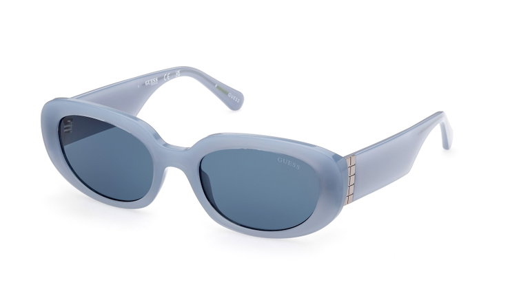 Guess Sunglasses Oval For Women Grey , Blue
