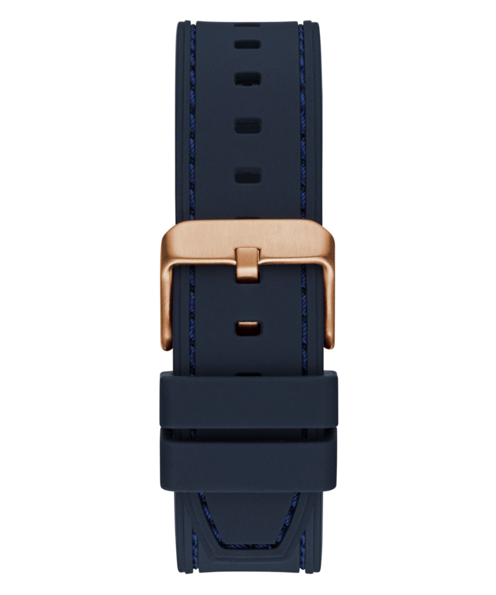 Guess Men's Multi Function Rose Gold and Blue Silicone Watch