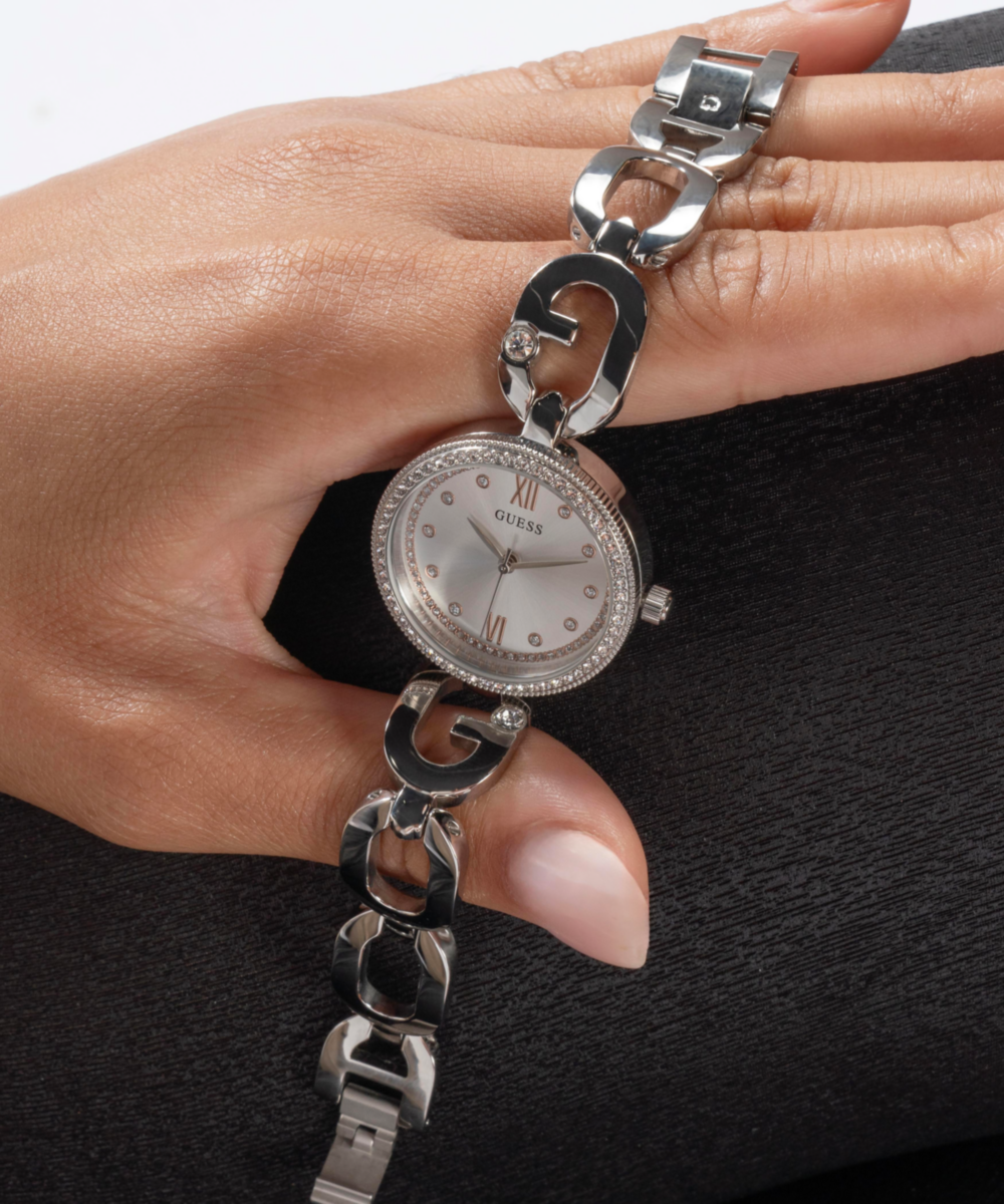 Guess Women's Silver Watch Gift Set with Bezel Rings