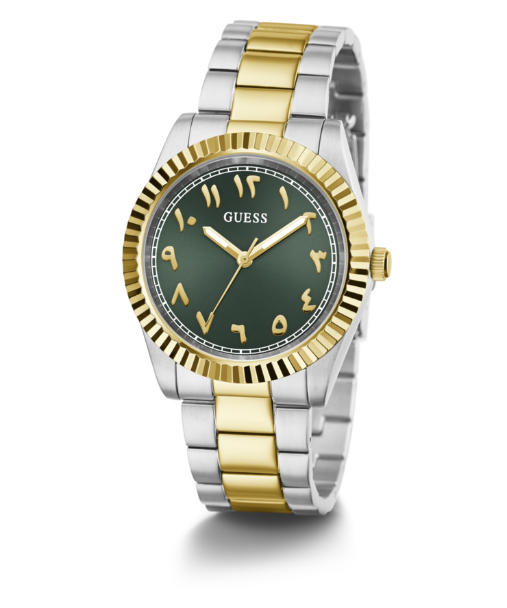Guess Connoisseur Men's Green Dial Two Tone Steel Watch