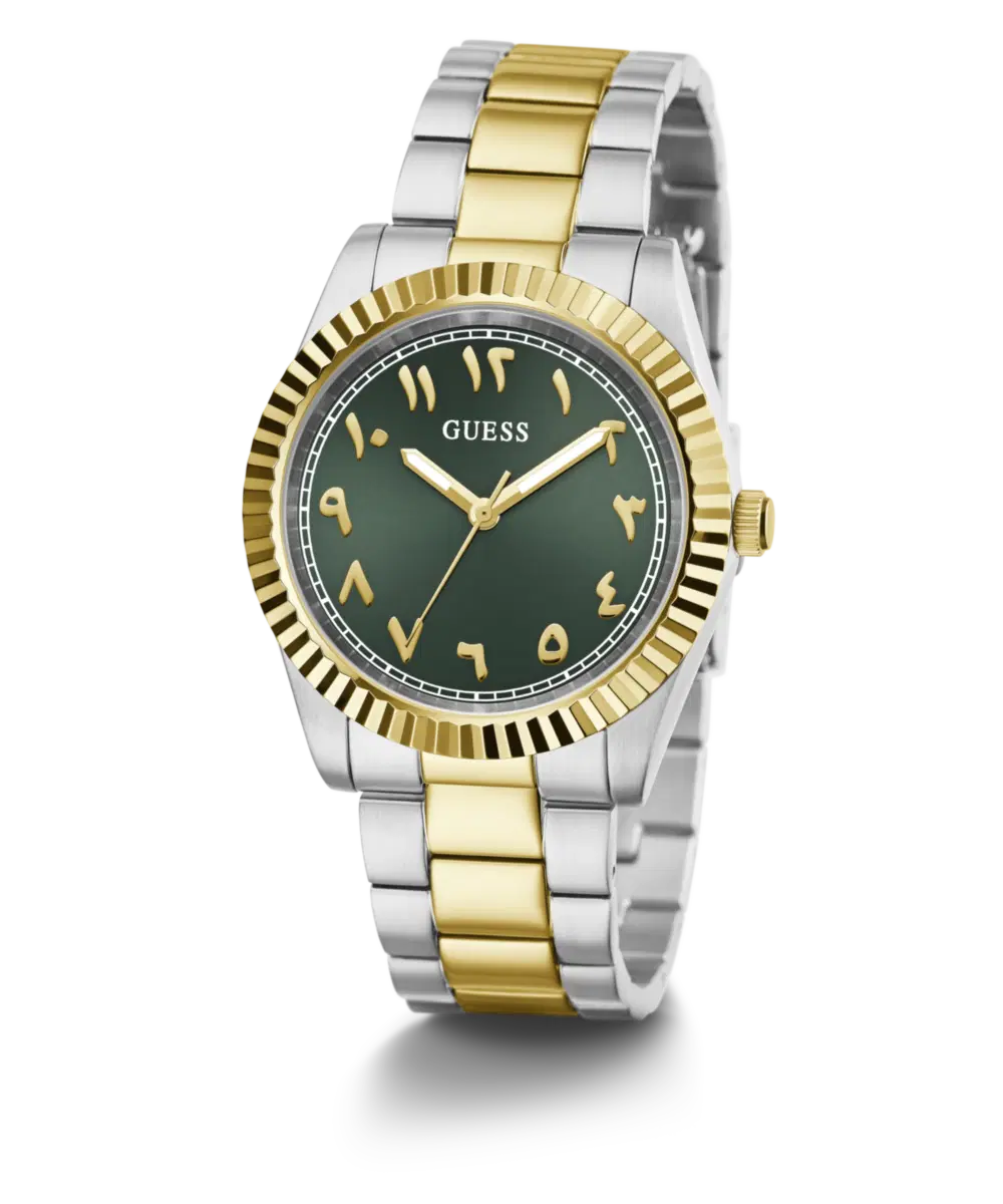 Guess Connoisseur Men's Green Dial Two Tone Steel Watch