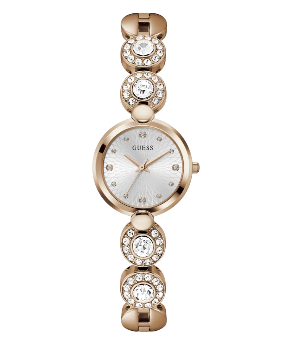 Guess Women's Rose Gold Crystal Bracelet Watch