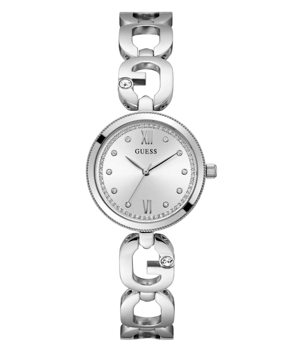 Guess Women's Silver Stainless Steel Bracelet Watch
