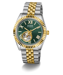Guess Automatic Men's Green Dial Two Tone Steel Watch