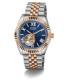 Guess Automatic Men's Blue Dial Two Tone Steel Watch
