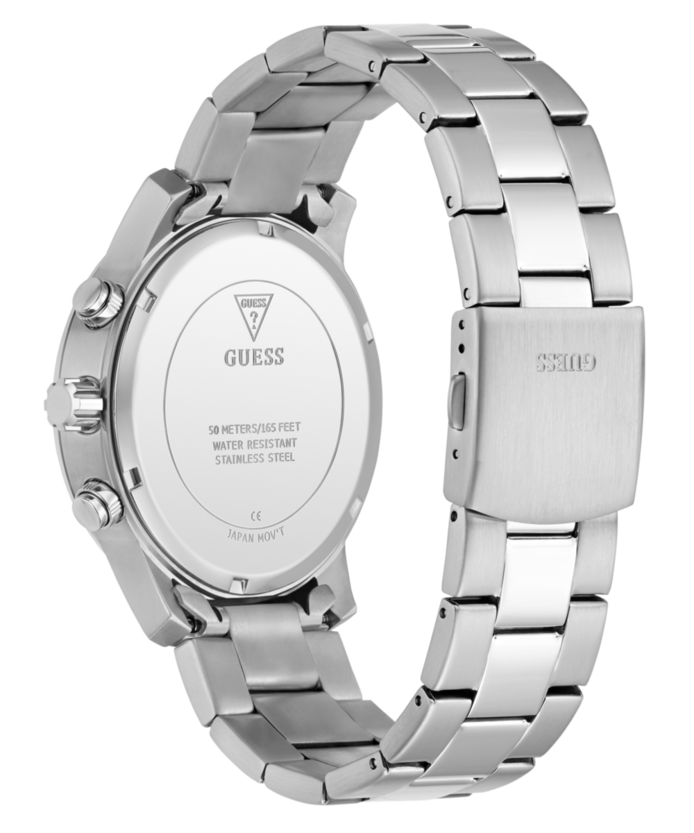 Guess Men's Blue Dial Silver Stainless Steel Multifunction Watch 