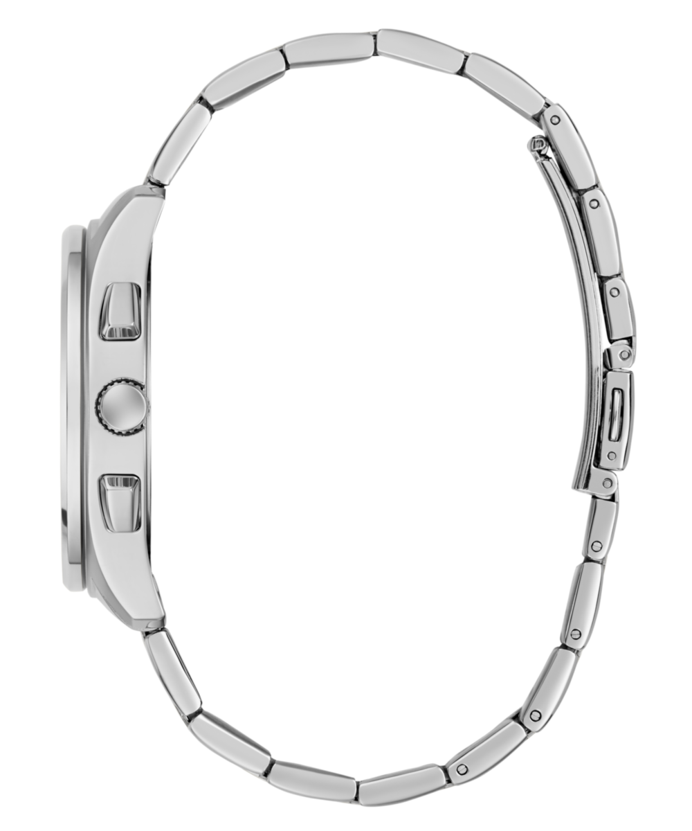 Guess Palmer Multifunction Watch for Men Silver Steel Black Dial