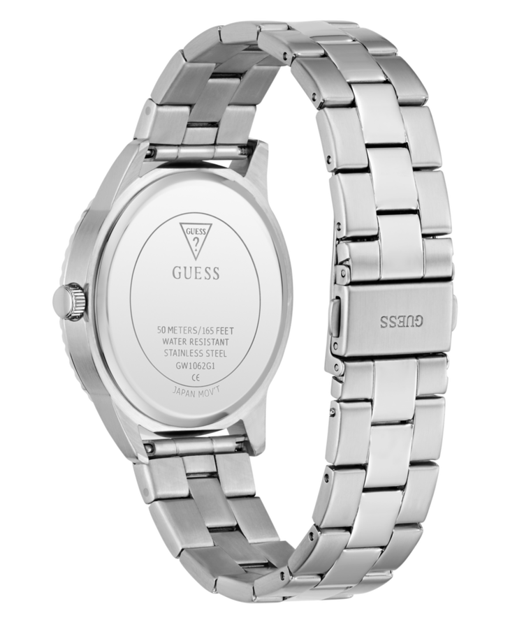 Guess Men's Green Dial Silver Stainless Steel Watch