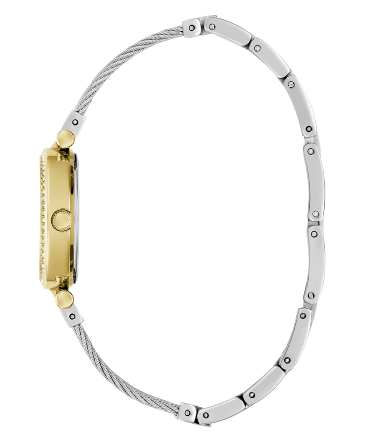 Guess Mini Soho Women's Gold & Silver Green Dial Crystal Watch