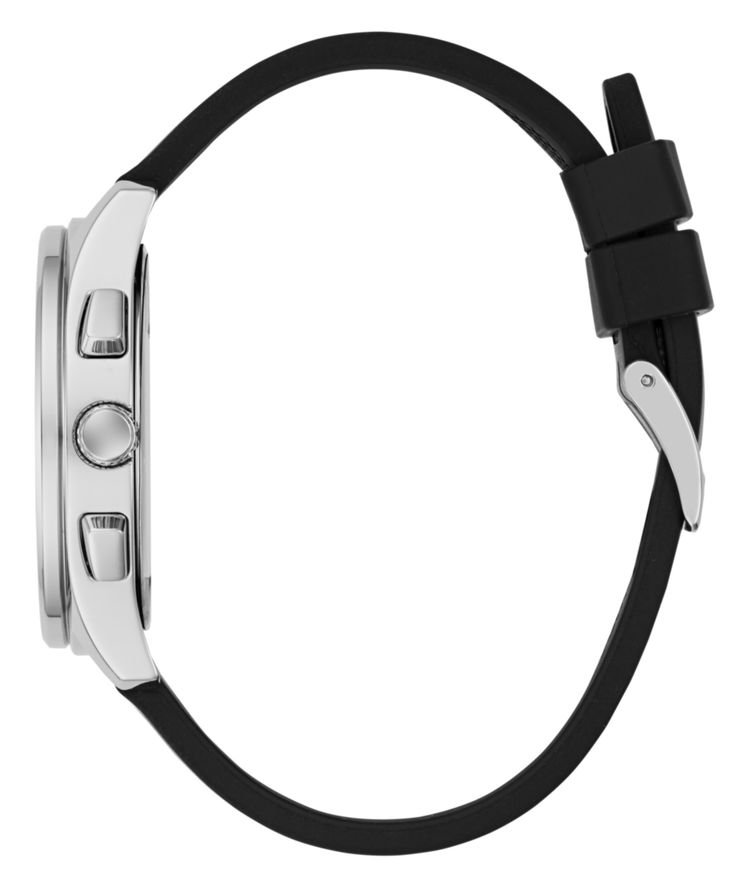 Guess Palmer Multifunction Watch for Men - Black Silicone Strap 