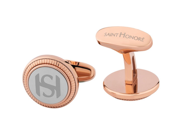 Saint Honore Men's Rose Gold and Silver Cufflink