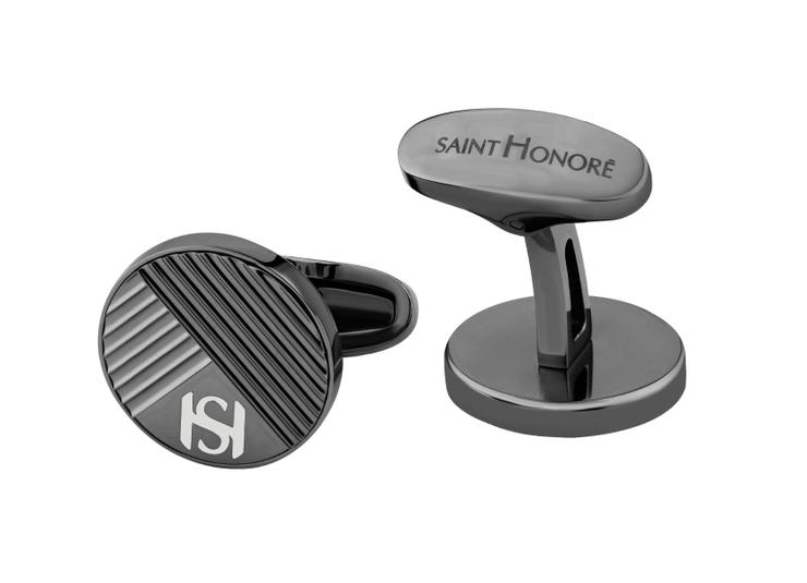 Saint Honore Men's Steel Black Cufflinks