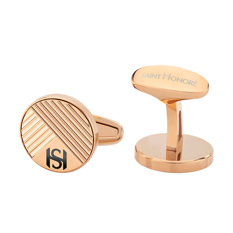 Saint Honore Rose Gold Cufflinks with Engraving SH Logo