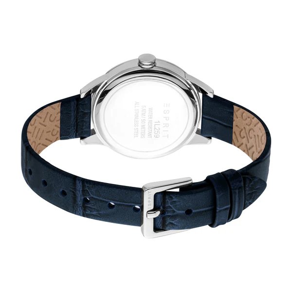 Esprit Pointy ladies Quartz watch with blue leather strap