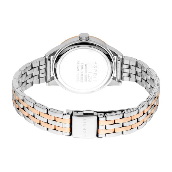 Esprit Pointy ladies Quartz watch stainless steel rose gold , Silver