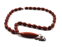 مسبحة من تاتوسيان للرجال لون فضى وبنى 33 حبة 8 مم