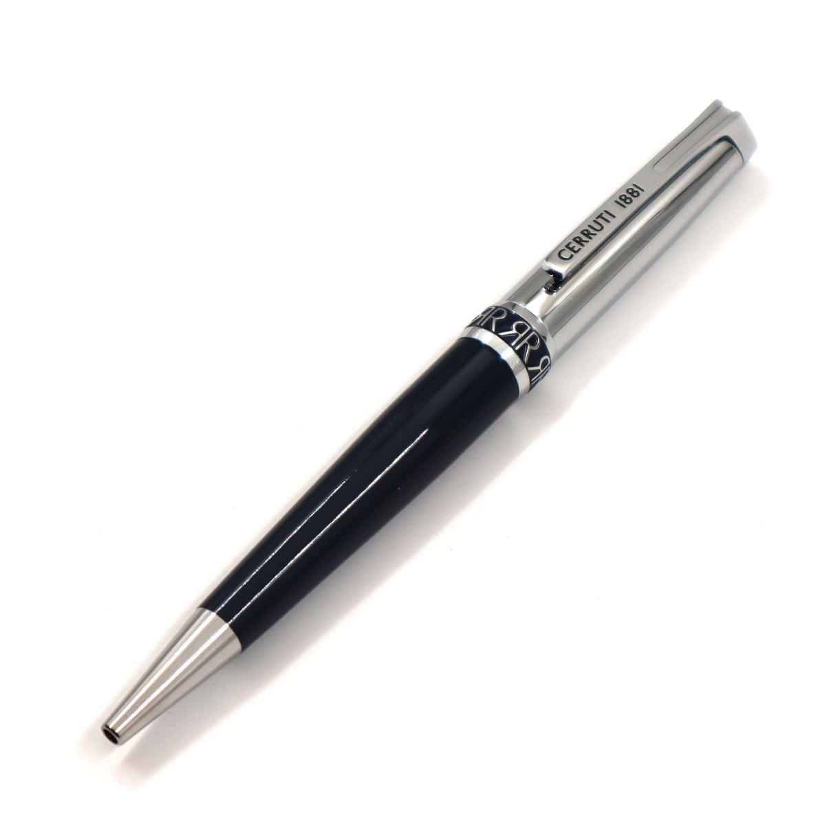 Cerruti 1881 Glossy Blue BallPoint Pen With Silver 