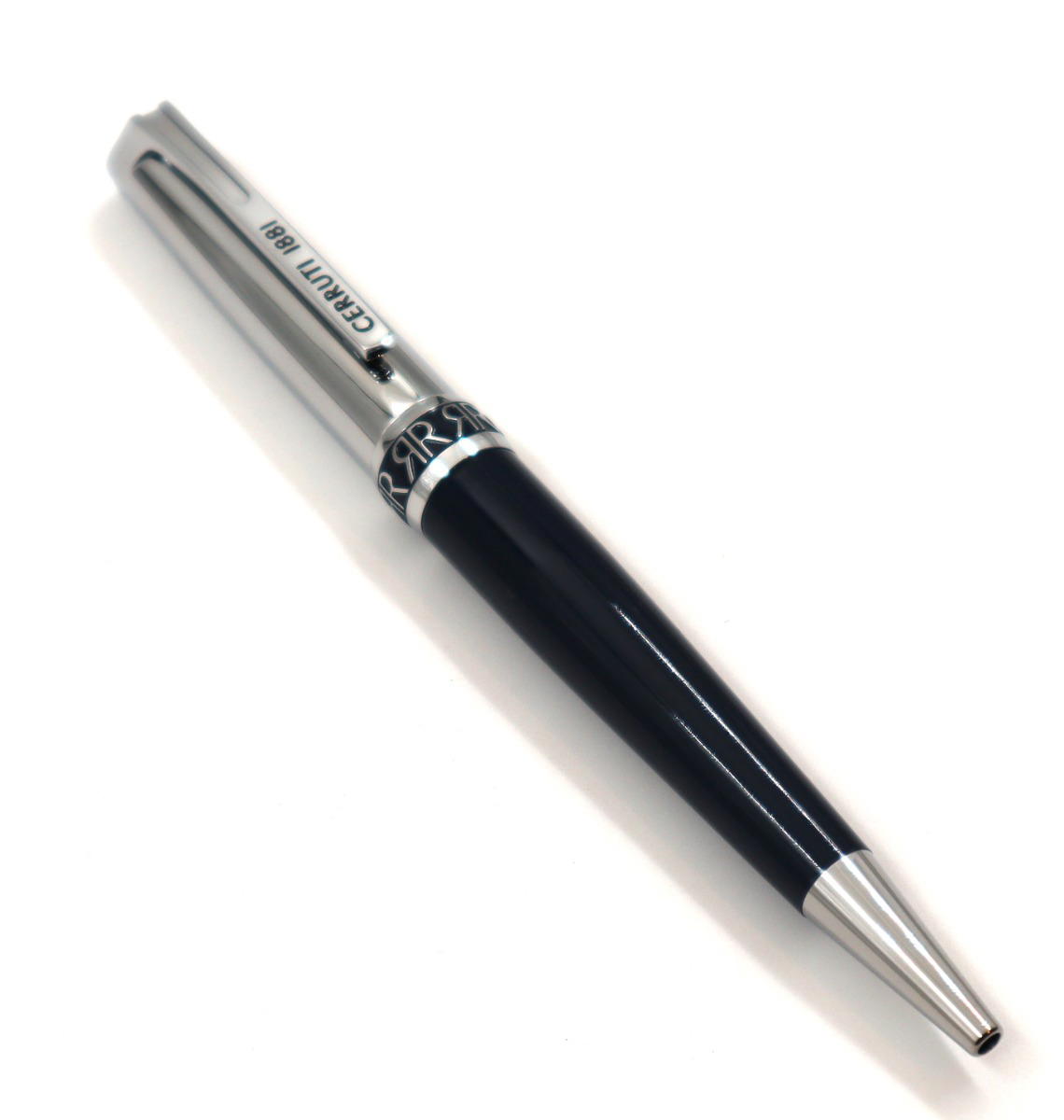Cerruti 1881 Glossy Blue BallPoint Pen With Silver 
