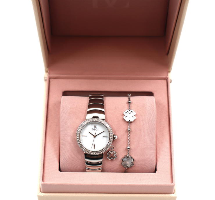 DICI Milano Women's Silver Watch with Matching Bracelet