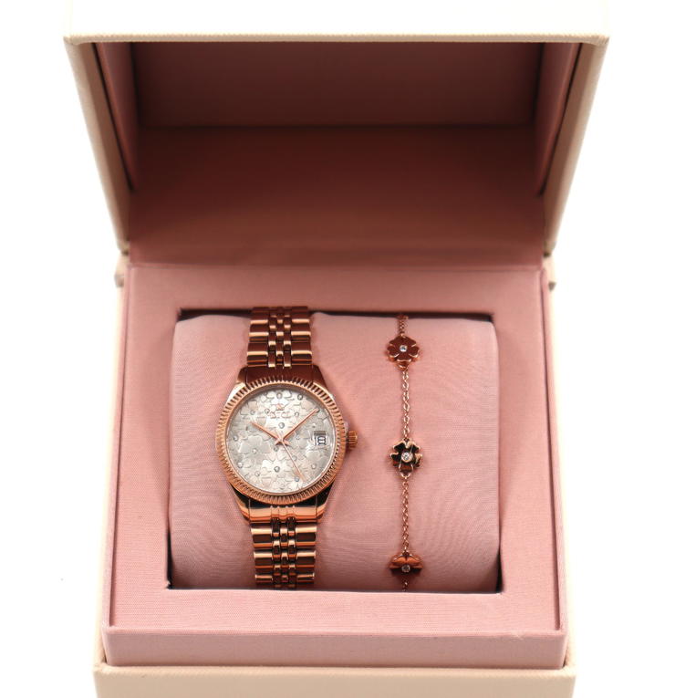 DICI Milano Women's Set - Rose Gold Watch and Bracelet