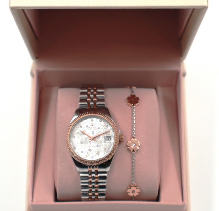 DICI Milano Watch and Bracelet Set - Stylish Two-Tone 