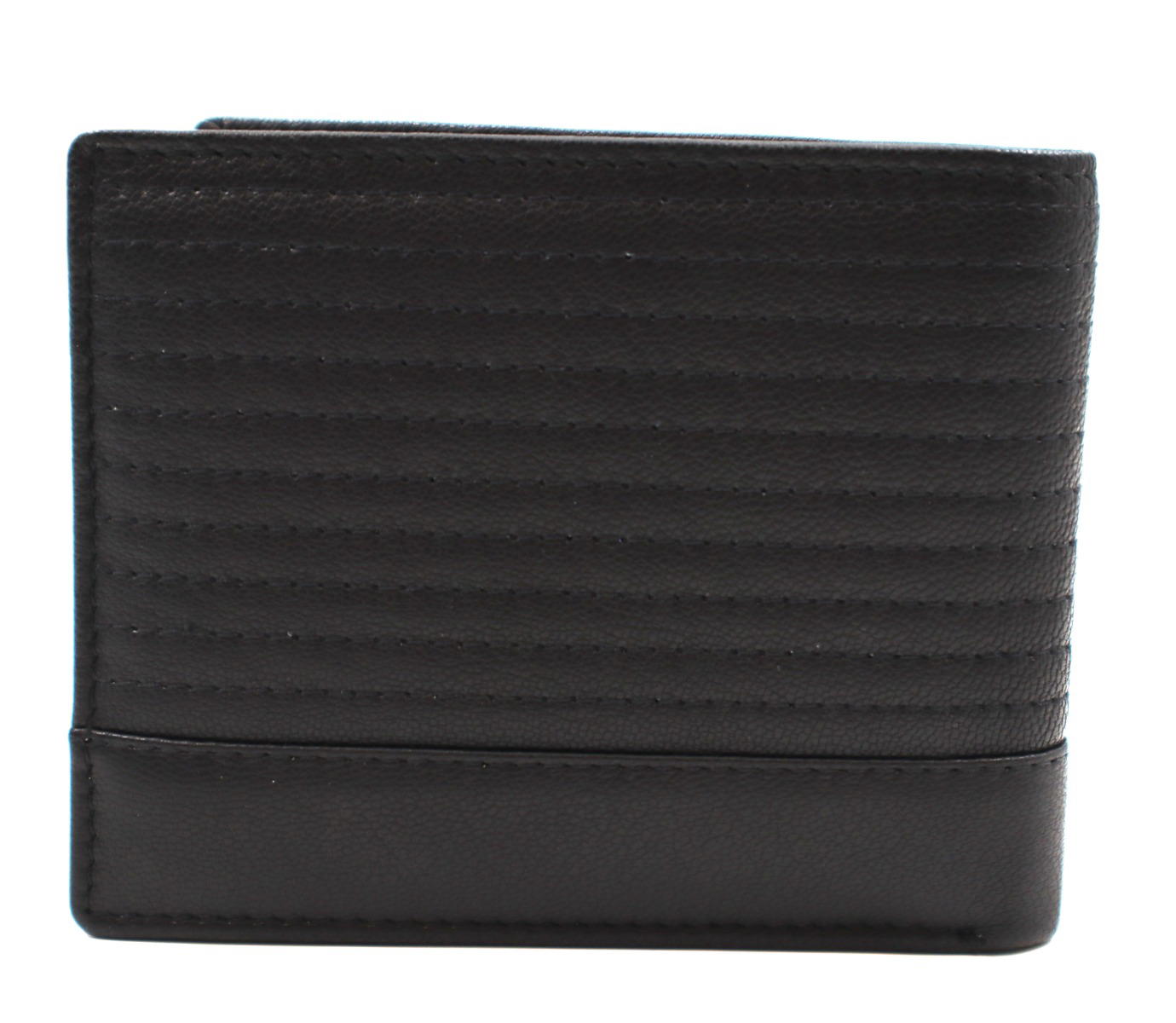 Police Men's Wallet - Black Quilted Leather with Metal Logo