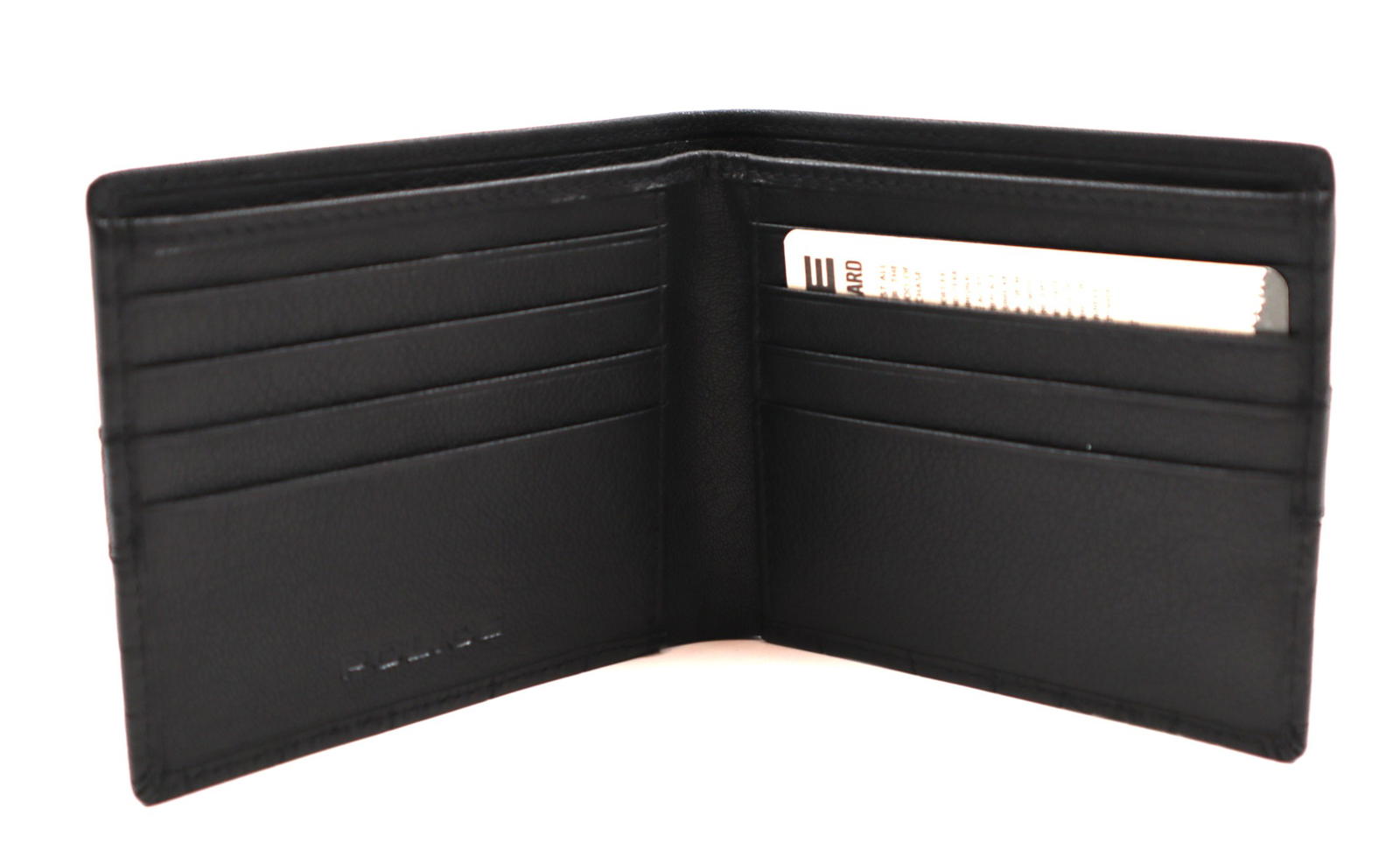 Police Men's Wallet - Black Leather with Croc-Embossed 