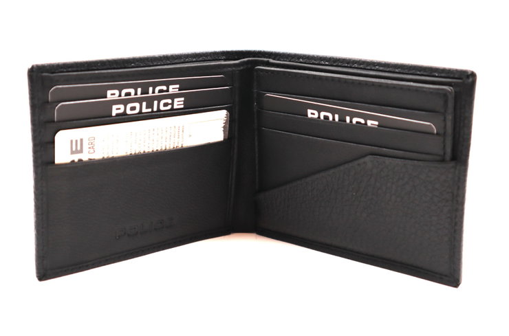 Police Pebbled Leather Wallet - Stylish & Functional