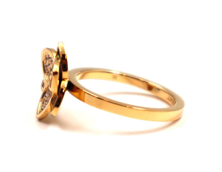 Saint Honore Gold Flower Ring with Crystals Size 56