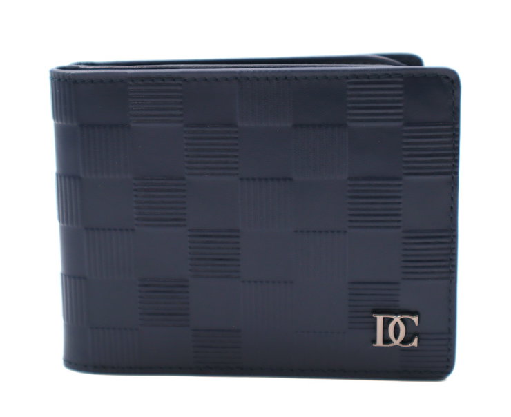 DICI Milano Men's Navy Bifold Leather Wallet