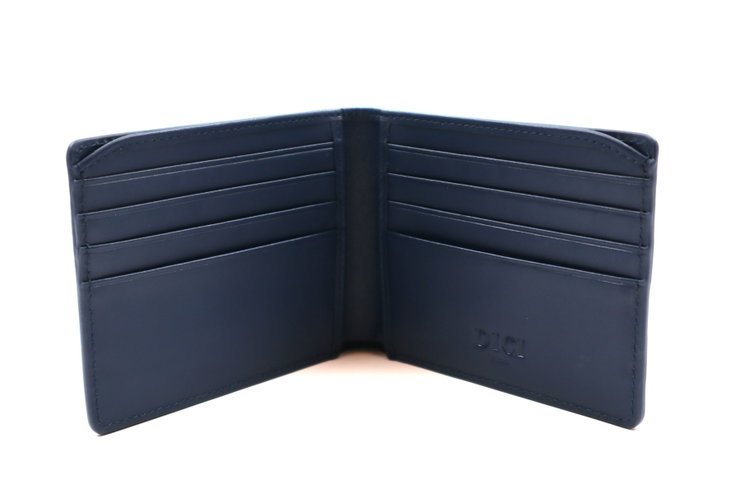 DICI Milano Men's Navy Bifold Leather Wallet