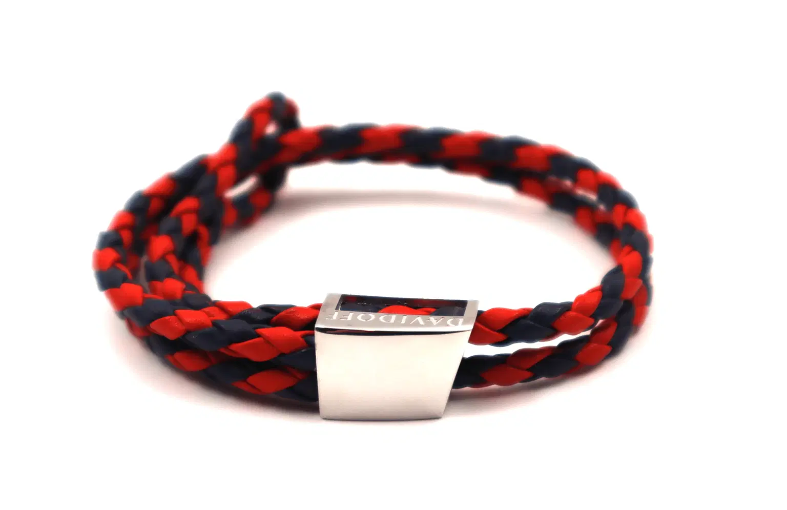 Davidoff Men's Braided Bracelet – Red and Blue