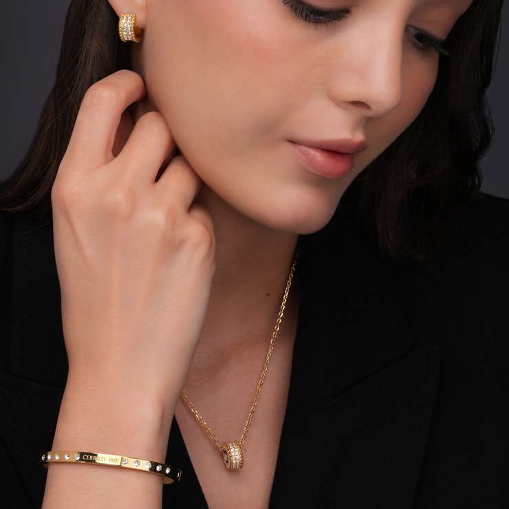 Cerruti 1881 ISADORA Ladies Bangle Gold Tone with Crystal