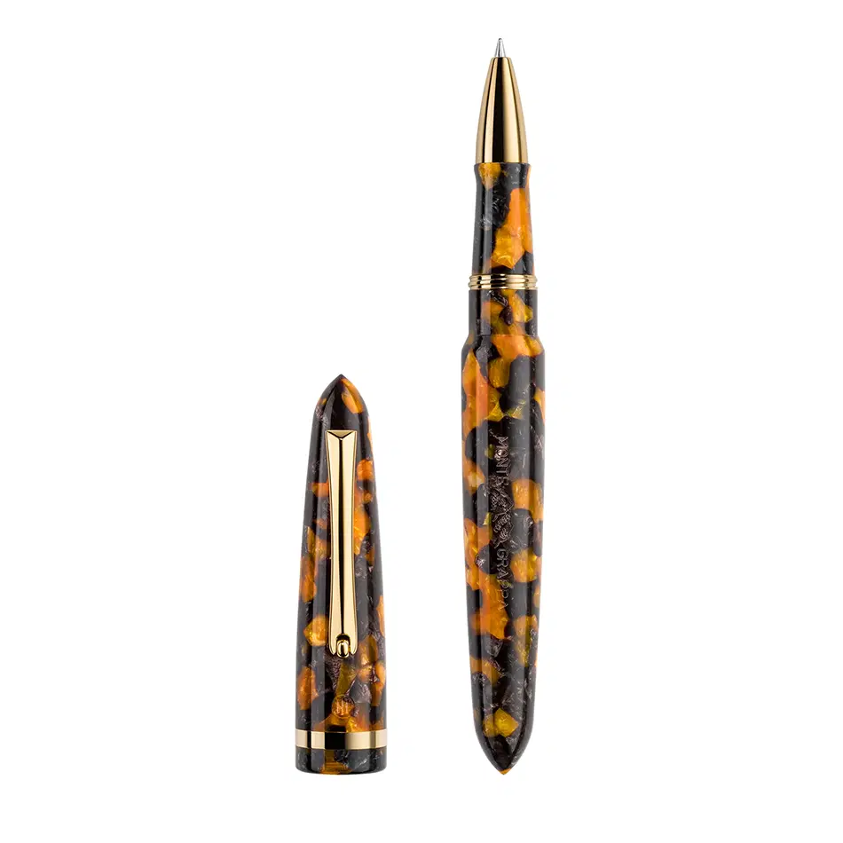 Montegrappa Venetia Havana Amber Rollerball pen, Gold 
